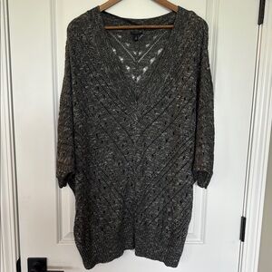 Gray V-Neck Women's Sweater